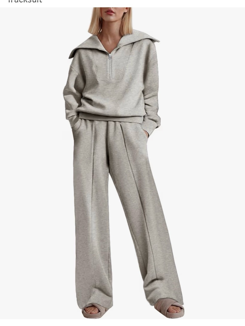 Athleisure Tracksuit in Light Gray